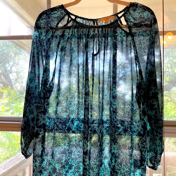 Creative Commune navy & turquoise patterned top - Picture 8 of 11